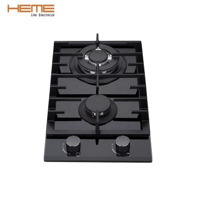 China Hob Built-in 2 Burner Household Tempered Glass Gas Cooktop Home Gas Cooktop with CE and ETL Certificate for sale