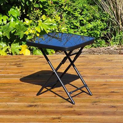 China Modern Hot Selling Jazeel Folding Drinks Garden Side Patio Table - Black 40cm x 40cm x 46cm for sale