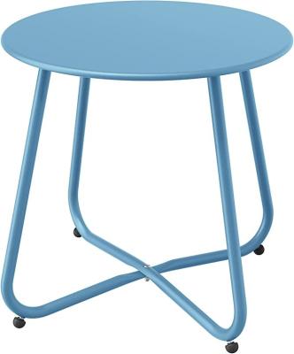 China Large Modern Patio Side Table, Round Metal End Table, Light Weight, Weather Resistant, Beside Table for Living Room, Hallway, Bedroom for sale