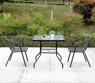 China Outdoor durable modern leisure and family chair combination iron table dinner yard chair set for sale