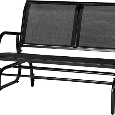 China Modern Outdoor 2 Seat Glider Bench, Patio Glider Loveseat Chair with Powder Coated Steel Frame, Porch Rocking Glider for 2 Person for sale