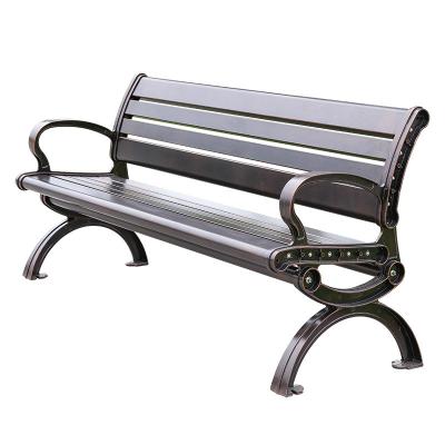 China Traditional Square Outdoor Outdoor Square Outdoor Bench Yard Cast Aluminum Garden Chair Park Community Garden Cast Aluminum Three Person Bench for sale