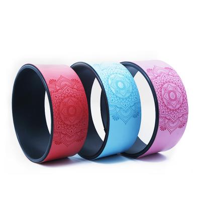 China Wholesale custom printed non-slip eco-friendly Pilates yoga wheel PU yoga wheel exercise training fitness wheel for sale