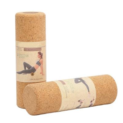 China Eco-friendly Biodegradable Muscle Massage Cork Raw Materials Fitness Roller Massage Equipment For Gym Yoga Pilates Sports Cork Yoga Column for sale