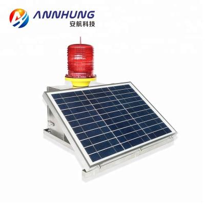 China Aluminum Alloy FAA L864 Type B Aviation Obstruction Light With Solar Panel Charging Battery for sale