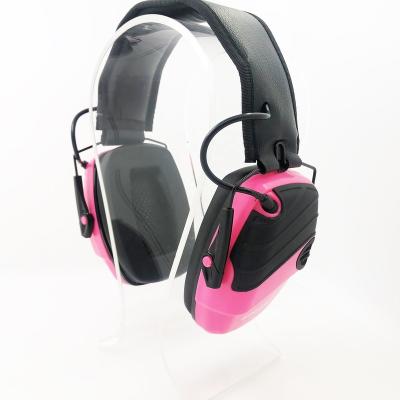 China 8X Sound Amplification Pink Ear Muff For Female Shooter Electronic Earmuff Hearing Protection for sale