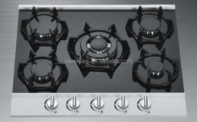 China New ceramic/glass design! Home Appliance 5 Burners Stainless Steel Gas Burner Cooking Range / Kitchen Appliances Gas Hob for sale