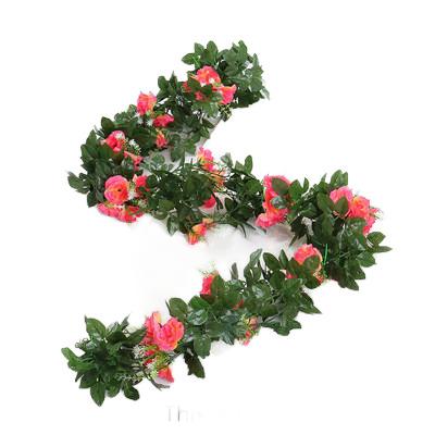 China Artificial Rose Rattan Vine Artificial Plant Flower Decoration Rose Rattan Wall Hanging Wedding Fashional Artificial Flowers for sale