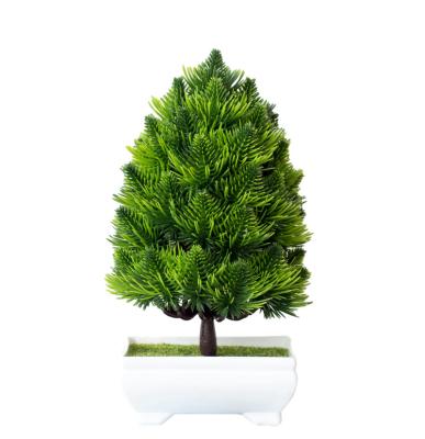 China New Chinese Style Fashional Artificial Flowers Green Plant Desktop Decoration Ornament Tree Home Pine Bonsai Artificial Plastic Simulation Bonsai Tree Bonsai for sale