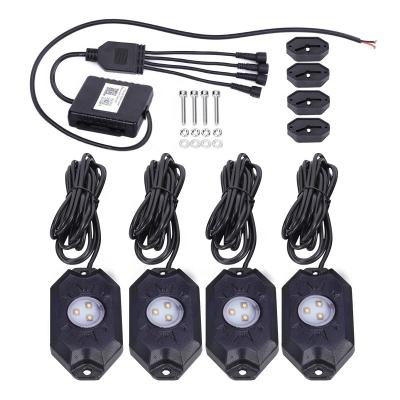 China App Control RGB 8 Pod Offroad 4 Pod Led Pure White RGBW Rock Light 8 Pods Underglow Decking Lights Offroad Underbody Lighting RGB for sale