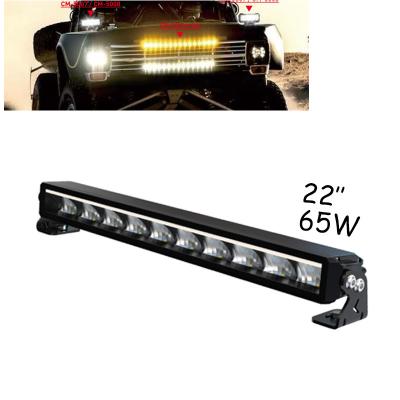 China Heavy Duty Car Household Equipment 22 Inch 65W Single Row Led Flood Spot Led Light Bar For Offroad Truck for sale