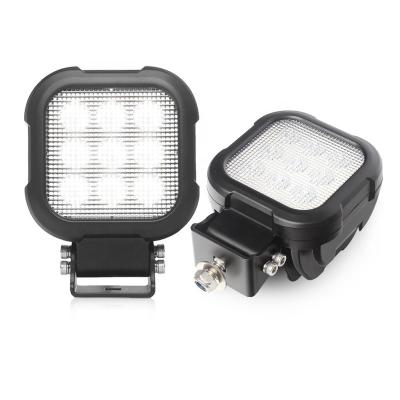 China 12-24V 4.7 Inch Square 43w DT Socket Heavy Duty LED Agriculture Work Light With 304 Stainless Steel Bracket 4.7