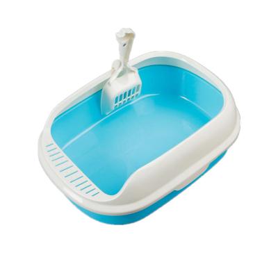 China Large Size Quality Cat Litter Box Tray Cat Litter Box Cleaning Plastic Toilet for sale