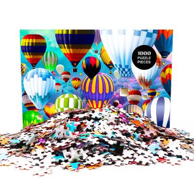 China Cartoon Toy Wholesale OEM Manufacturer/Producers Color Hot Air Balloons Custom Adult Custom 1000 Piece Jigsaw Puzzles With Box for sale