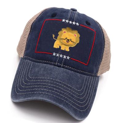 China COMMON Wholesale Cotton Mesh Sports Baseball Caps Distressed Snapback Trucker Hat Washed Trucker Hat for sale