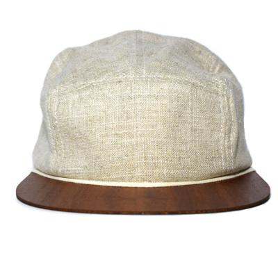 China Wholesale Flat Picture Brim 5 Panel Baseball Cap Snapback Hat With Wood Visor for sale