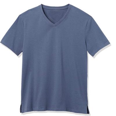 China Wholesale Empty Men's Anti-Pilling Shortsleeve Heavy V-Neckline Oversized T-Shirt for sale