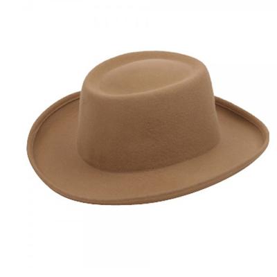 China Wholesale Picture Women's Felt Hat Flat Brim Men's Hats Wool Felt Floppy Hats Wide Brim Fedora Hats Winter for sale