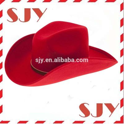 China Image Cowboy Hats Red Wool Felt Cowgirl Hat for sale