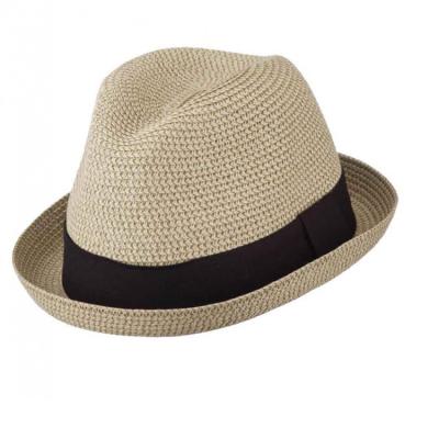 China Wholesale Men Women Dobby Summer Paper Promotional Straw Braid Fedora Hat for sale