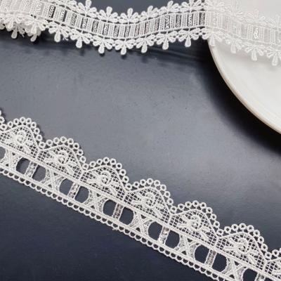 China Black and white embroidery lace 3.2cm high quality workable for lingerie mesh fabric trim stock many accept custom made for sale