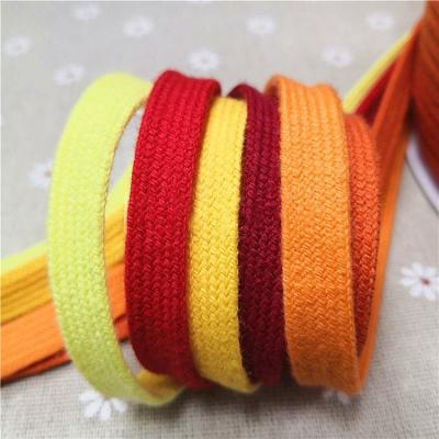 China 10mm Width Sustainable Hot-selling Cotton Accept Waxing Flat Drawstring Twine For Garment for sale