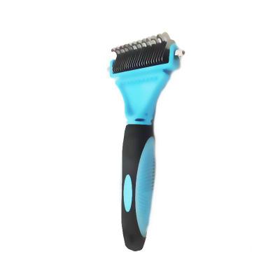 China Viable Handheld Portable Bilateral Dog Hair Remover Brush Bathing Massage Pet Comb With Non-Slip Tpr Handle for sale