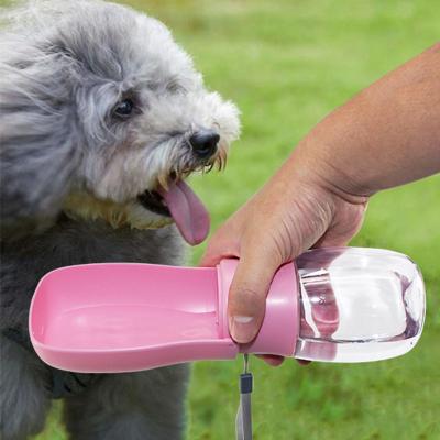 China Non-automatic Flip-up 280Ml Expandable Pet Portable Collapsible Folding Travel Drinking Dispenser Leakproof Water Bottle For Dog Cats for sale