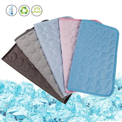 China Travel Summer Cooling Mat Cat Breathable Blanket Ice Pads Sofa Breathable Bed Pet Mat Washable for Dogs for sale