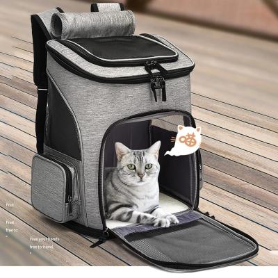 China Durable Durable Soft Sided Mesh Cat Dog Bag Travel Outdoor Organizer Pet Backpack With Inner Safety Leash for sale