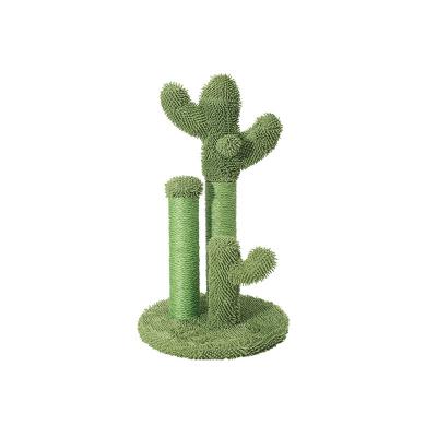 China Green Natural Sisal Cat Scratch Post Christmas Cactus Vertical Cat Tree New Design Pet Viable Star Fun for sale