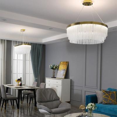 China Modern Entryway Chandelier K9 Luxury Ceiling Lights Glass Shade Pendant Light Rustproof for sale