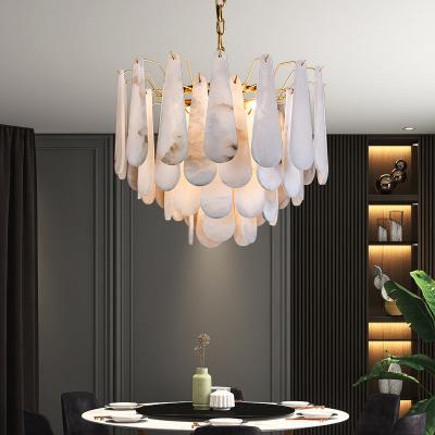 China Modern Minimalist Alabaster Chandelier Living Room Chandeliers Light Luxury Villa Dining Room Bedroom Decorative Lamp for sale