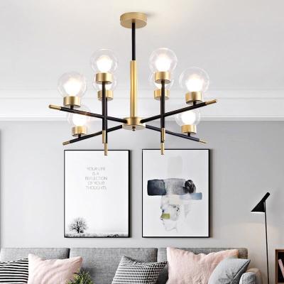 China Nordic Glass Ball Modern Hanger Light E27 Bewerkte ijzertak Decoratieve kandelaar lichten ODM Te koop