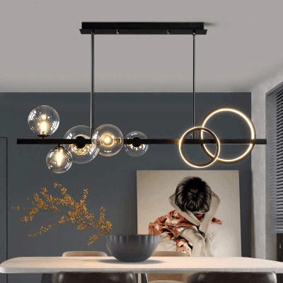 China AC240V 6000K Nordic Modern Pendant Light Glass Sphere Pendant Lights For Dining Table for sale