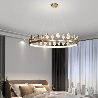 China Dia40cm Dia60cm Copper Brass Leaf Pendant Chandelier Lights Tricolor Anti Rust for sale