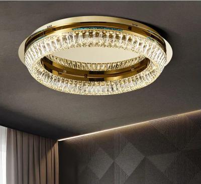 China 45W 75W 135W Cristal circular Tecidos altos Lustres Luz Cristal Lâmpada Redonda à venda