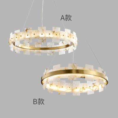 China H65 Brass High Hardness Marble Effect Ceiling Light Modern Pendant Lights 15m2 To 25m2 for sale