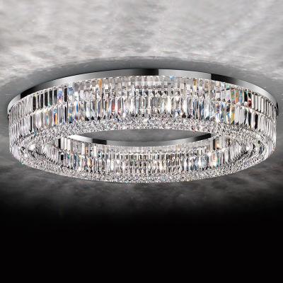 China Square Round K9 Crystal Flush Mount High Ceilings Chandeliers ODM for sale