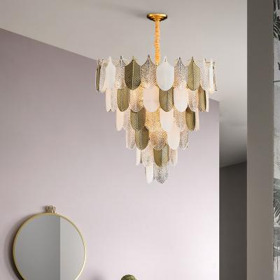 China ODM Modern Electrophoresis Gold Glass Pendant Light for sale