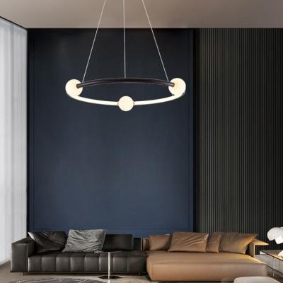 China Nordic Simple Gold Paint Scrub Ring Chandelier Modern Pendant Light ODM AC110V for sale