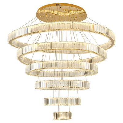 중국 다층 하이엔드 로이어 대형 로이어 선데리어 수직 반지 Pendant Light Rustproof 판매용