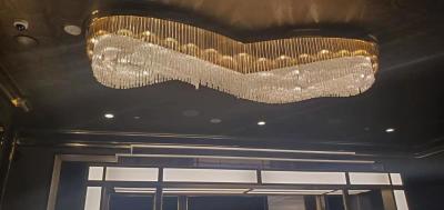 China 3000k Customized Pendant Lamp Crystal Glass Flush Mount High Ceilings Chandeliers for sale