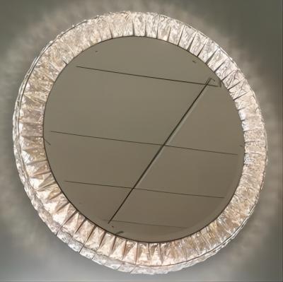 China Spiegel roestvrij staal de HOOFD van Crystal Effect Mirror Crystal Vanity met Lichten Te koop