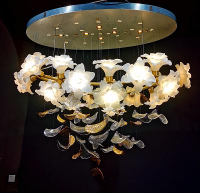 Cina High End Art Romantico White Floral Lobby Chandelier High End Duplex Villa in vendita