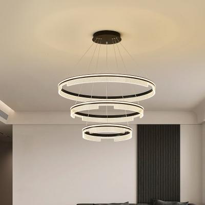 Chine Matériau de polissage métallique LED Lustre rond contemporain 20 - 30m2 à vendre