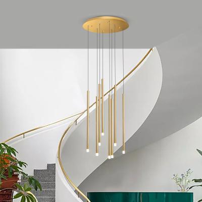 China Commercial Modern Long Hanging Chandelier Gold Or Black Finishes for sale