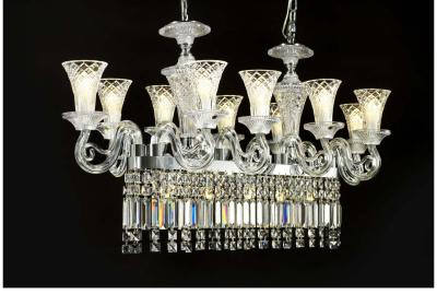 China Luxury Classical European Crystal Chandelier Ceiling Mounted Crystal Light Fixture for sale