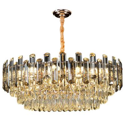 China S Gold Smoke Grey K9 Crystal Chandelier Baking Varnish Polishing for sale