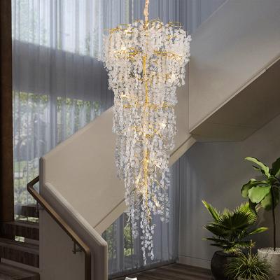 Chine Grand énorme énorme personnalisé lampes suspendues 9500lm préfabriqué villa luxe suspendue lampes de plafond à vendre